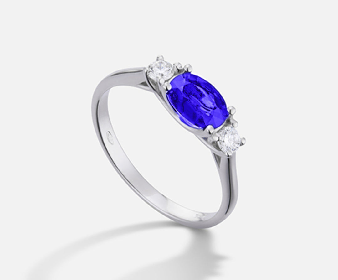 Nihama an 18k tanzanite n. oval 7x5 ct.0.60 dia ct.0.16 NA5113O4TZN