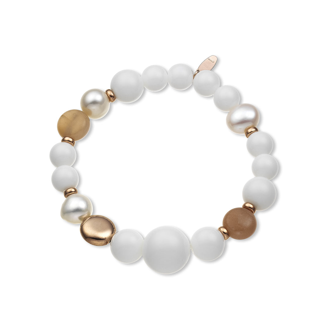 Nihama br ag925 fw bar 9/10 white agate agglomerate 8/10/14mm moonstone NB7444A3PIETRALUNA