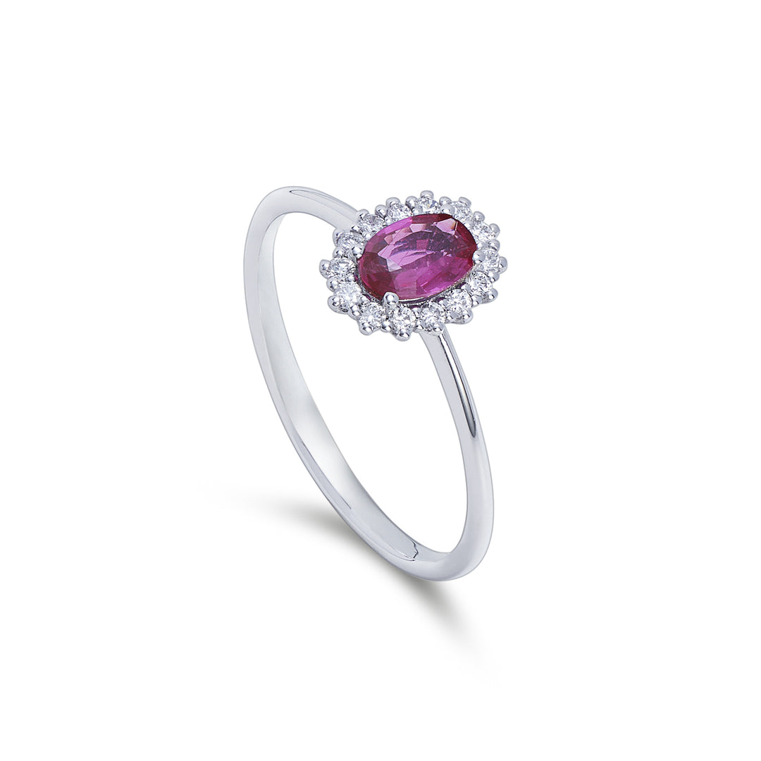 Nihama an 9k ruby ​​n. oval 6x4 ct.0.40 diam. 0.13 ct NA5141R4RBN