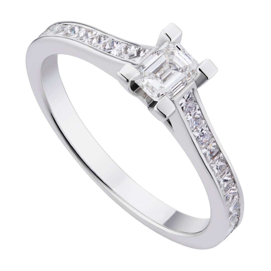 World Diamond Group solitaire fm emerald and princess cut on the shank ASLFME001DI-18263110065