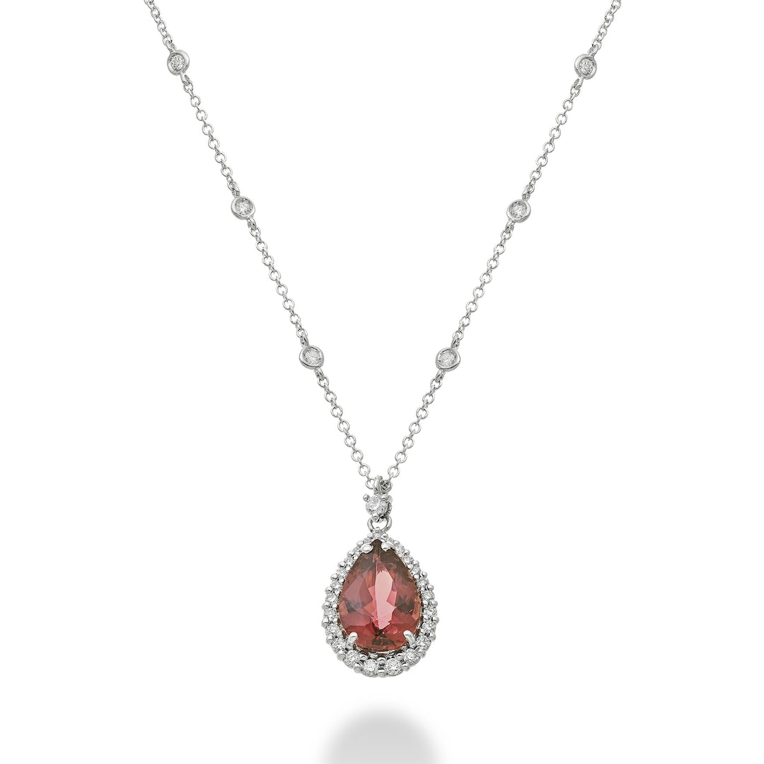 Golay pink tourmaline necklace drop 10x7 and scal outline GCLC475DTO107-24208110024