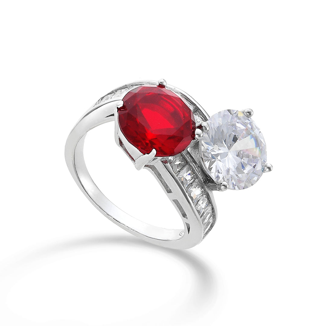 Nihama an ag925 gem swarovski white and red NA7191A4RED00