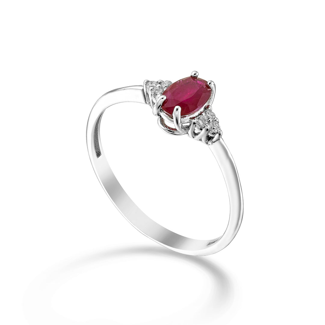 Nihama an 9k ruby ​​n. 6x4 oval and side diamonds NA5211R4RBN050