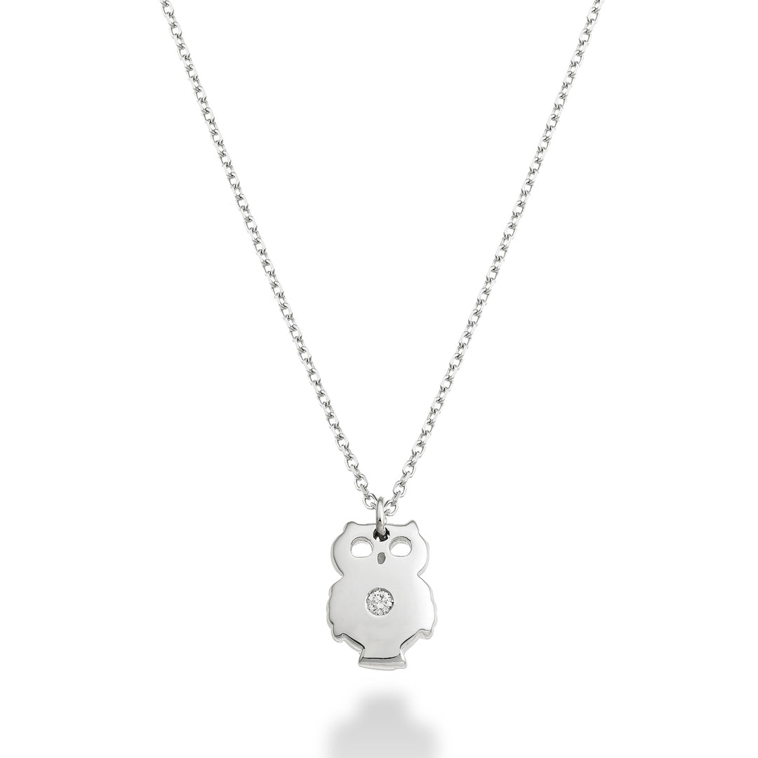 Nihama cl 18k owl 0.01 ct white gold ND5132O4BR001