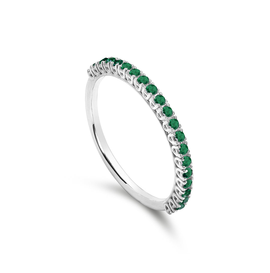 Nihama an 18k ct.0.25 with natural emeralds NA5088O4SMN