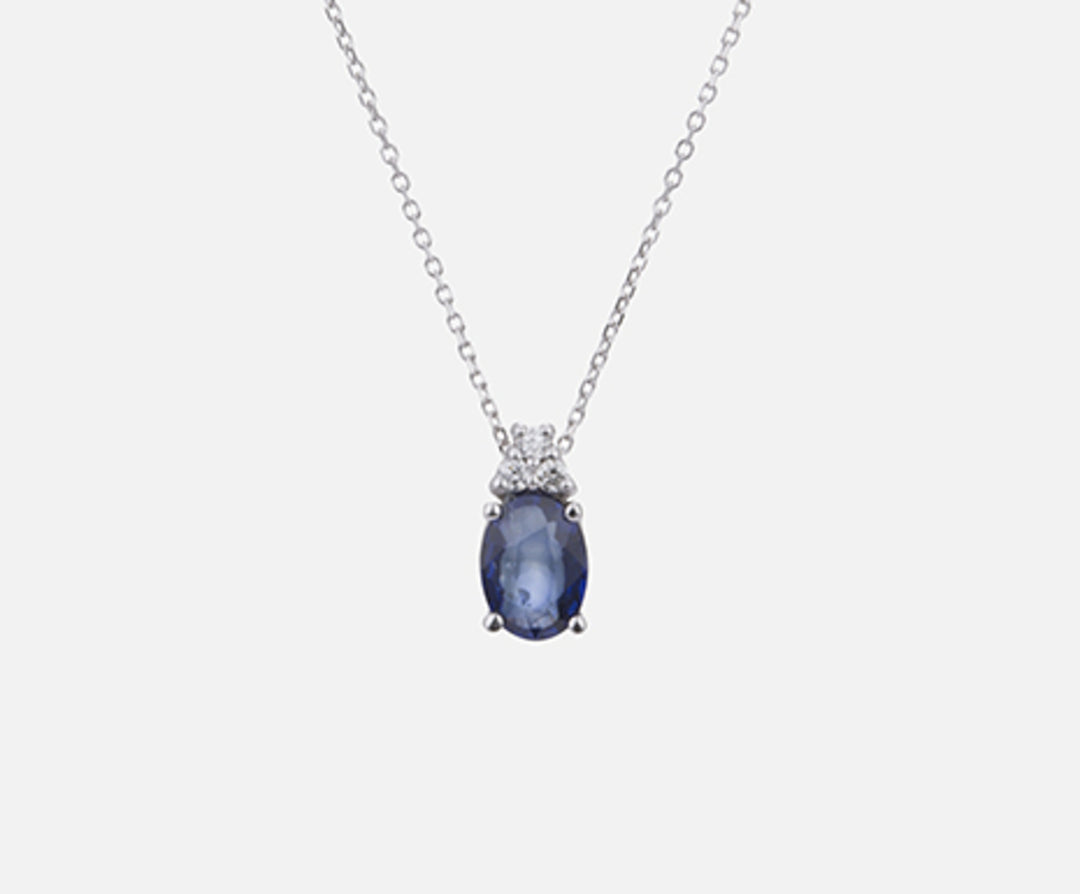 Nihama cl 18k oval sapphire 7x5 ct.0.80 dia ct.0.045 ND5055O4ZFD