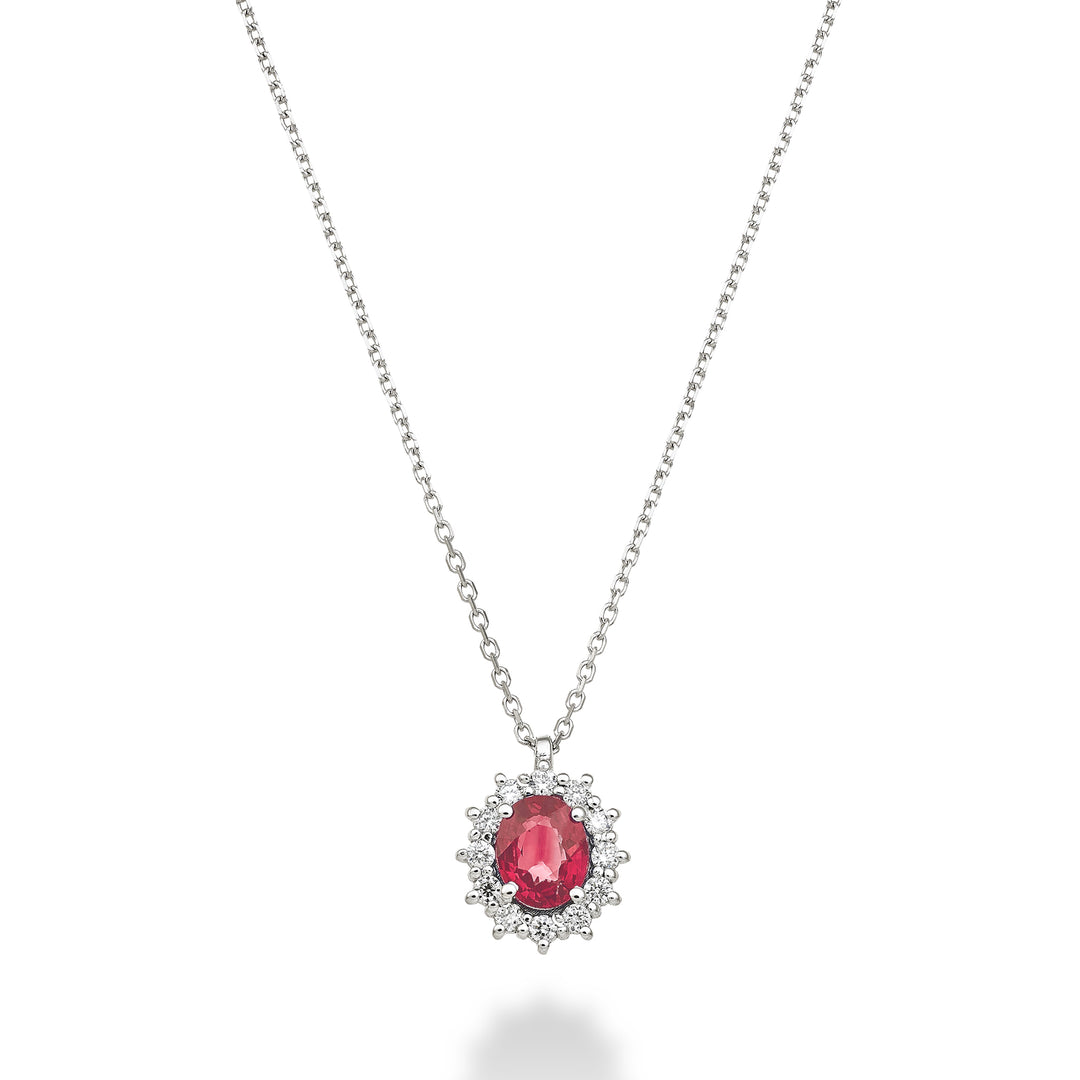 Nihama cl 9k ruby ​​n. oval 5x4 ct.0.40 diam. 0.10 ct ND5126R4RBN