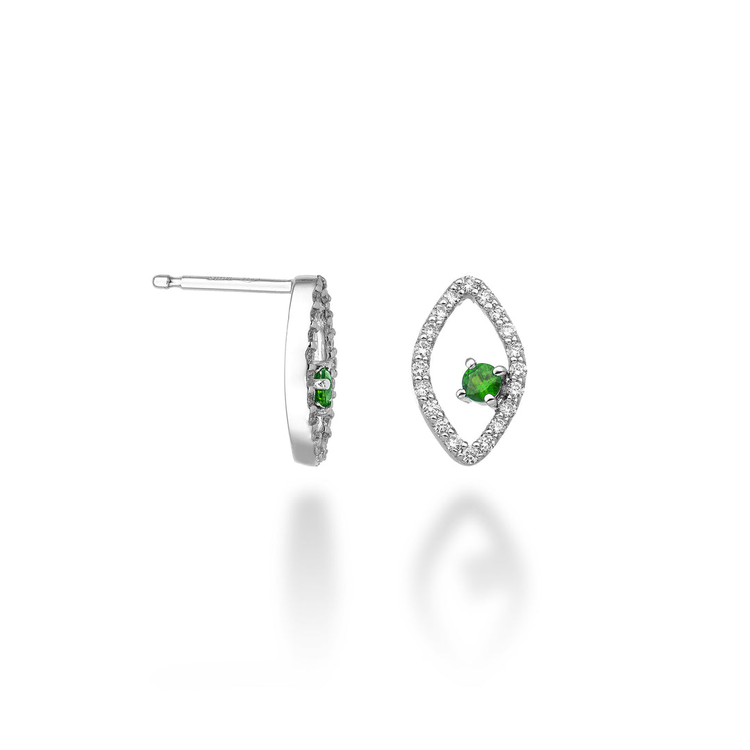 World Diamond Group or 18k "eye" emerald n. ct. 0.14 dia ct. 0.30 GO5140O4SMN044