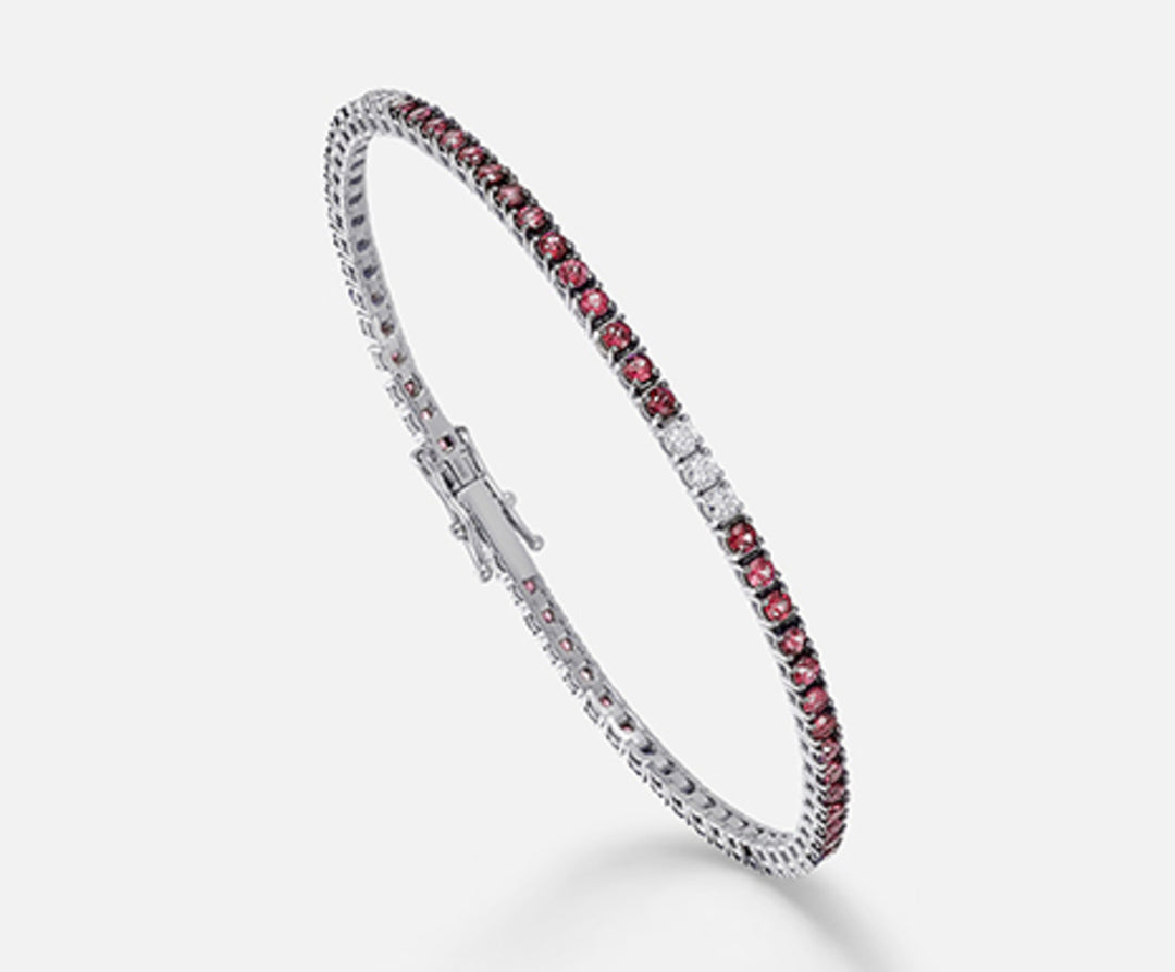 Nihama br tennis 18k rubies 2.56 ct diam. ct.0.40 cm.17.5 NB5021O4RBR.17.5