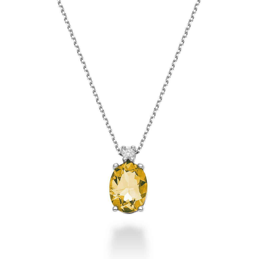 Nihama cl 18k oval citrine 8x6 ct.1,10 diam. ct.0,025 ND5036O4CITR