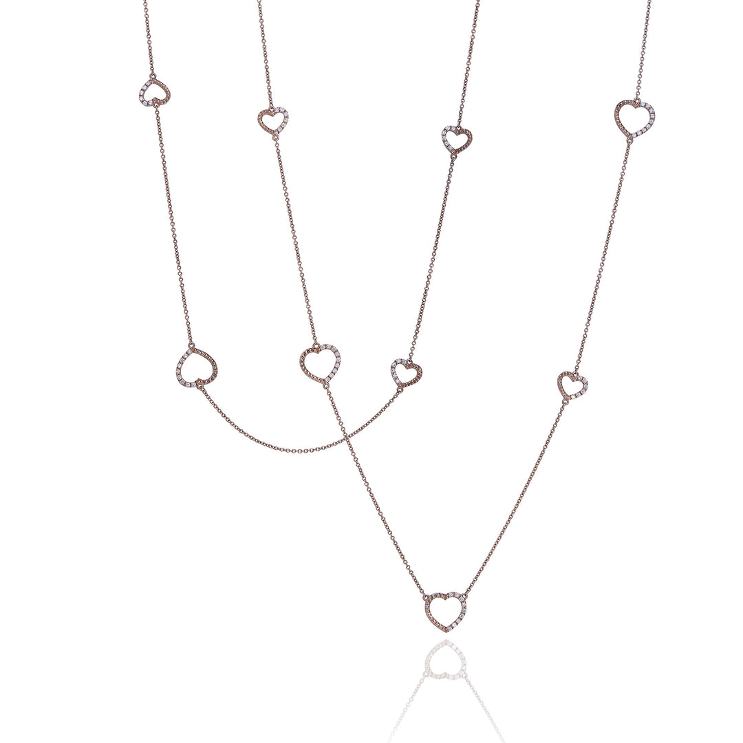 Golay long love me necklace with hearts total ct. 0.57 GFCU012DI1-22062110020