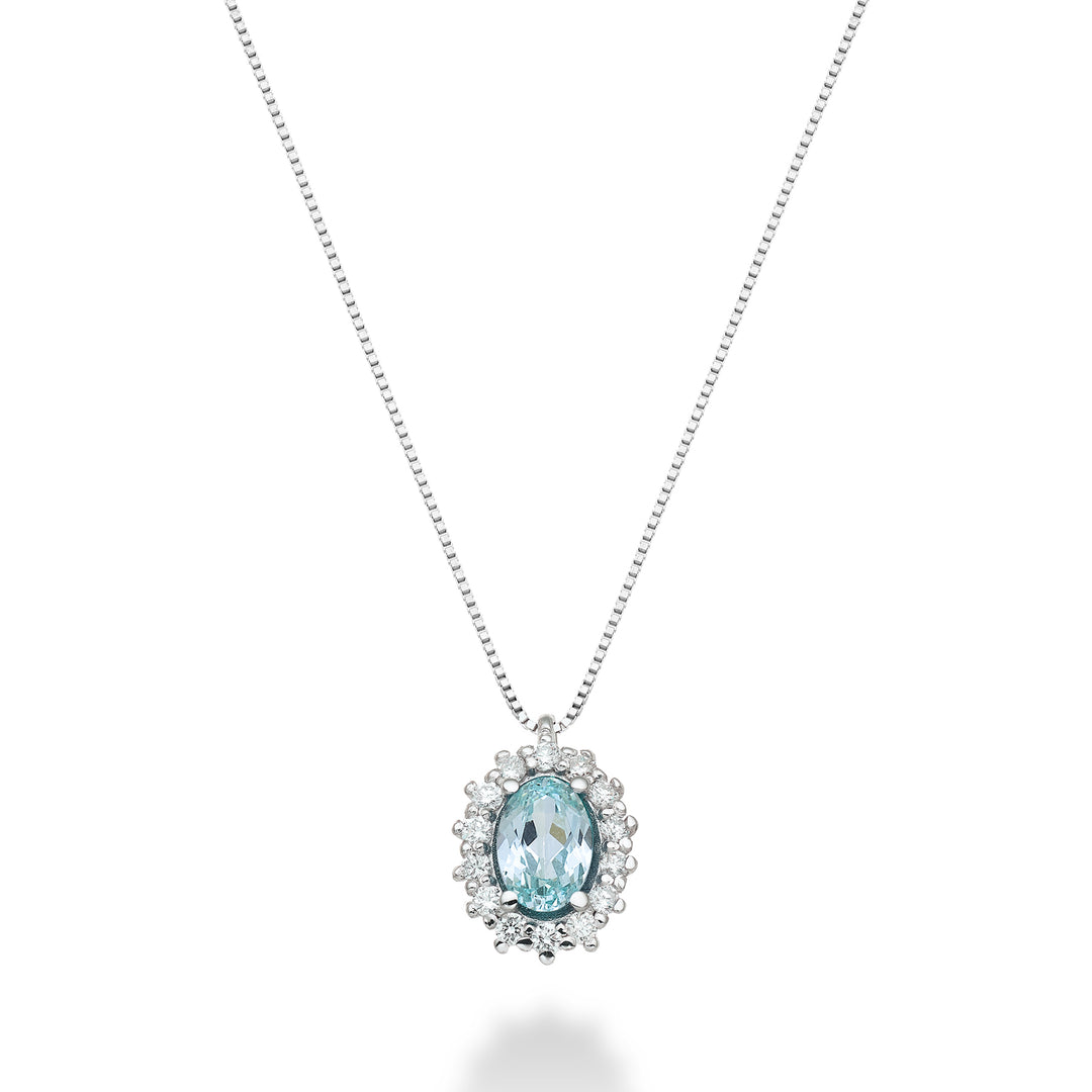 Nihama cl 18k oval paraiba tourmaline 6x4 ct.0,70 diam. ct.0.13 ND5086O4PAR