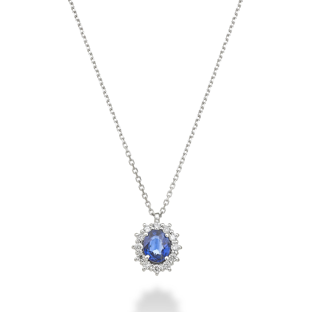 Nihama cl 9k oval sapphire 5x4 ct.0.40 diam. 0.10 ct ND5126R4ZFD