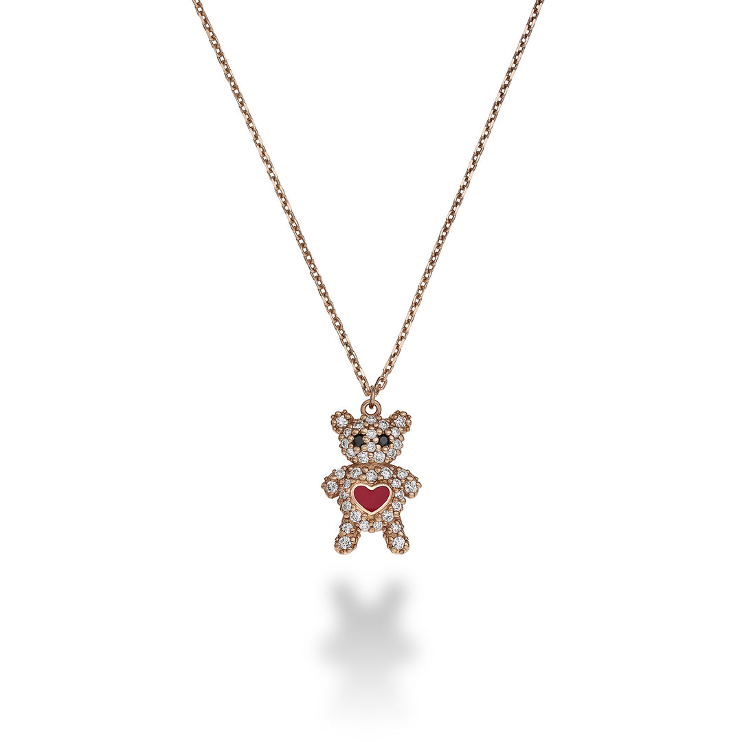 Nihama cl 9k ct.0,28 red enamel bear ND5081R3BR028