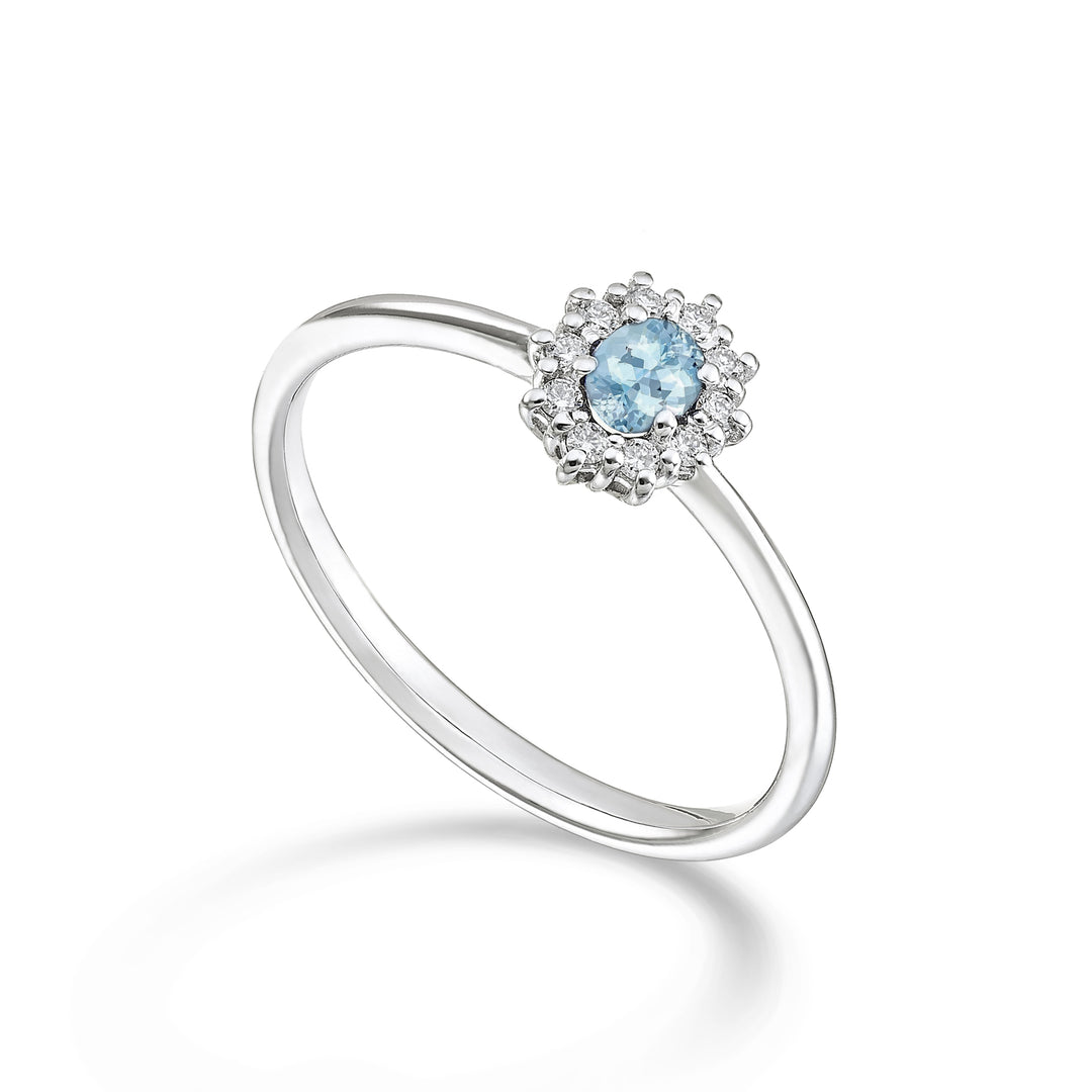 Mikiko an 9k oval aquamarine 4x3 ct.0,14 diam. ct.0.08 MA5166R4AM
