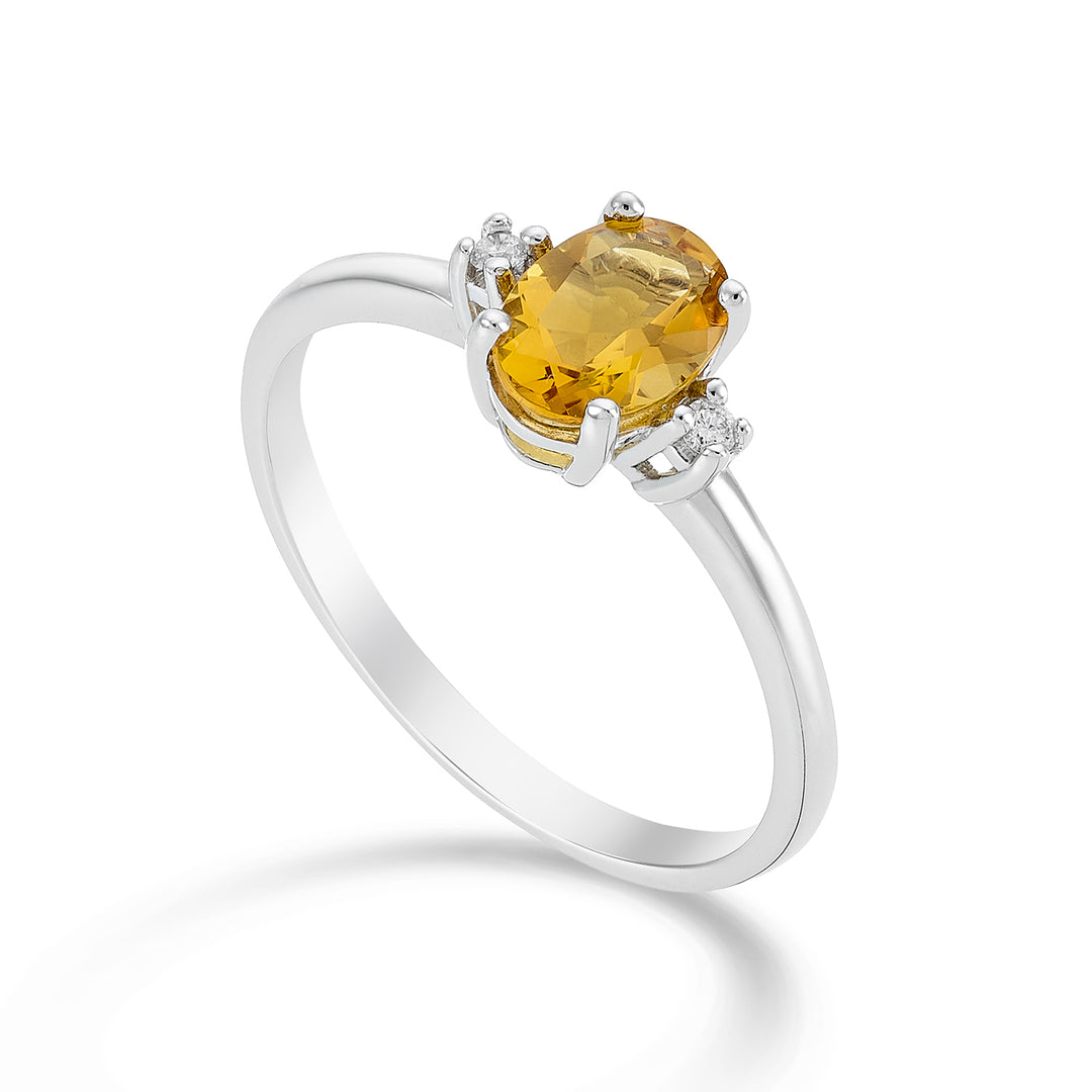 Nihama an 18k oval citrine 7x5 ct.0,60 diam. 0.03 ct NA5073O4CITR