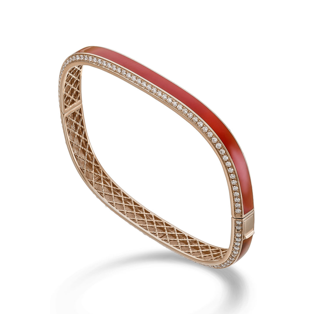 Golay light cube bracelet, coral enamel and diam. 6.00 mm BCUB002DICOR-23256110015