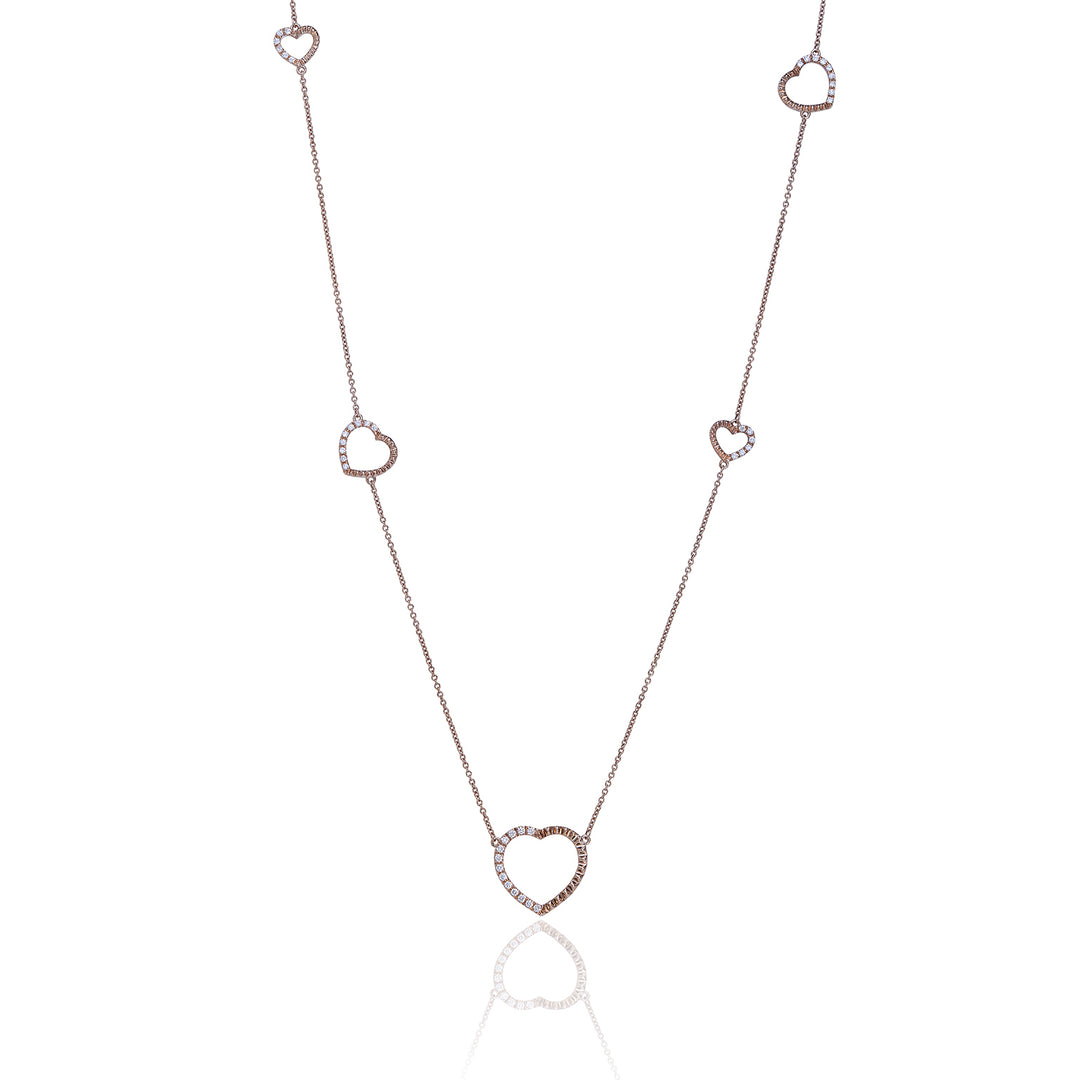 Golay long necklace love me with semi-recessed hearts GFCU013DI-22119110015