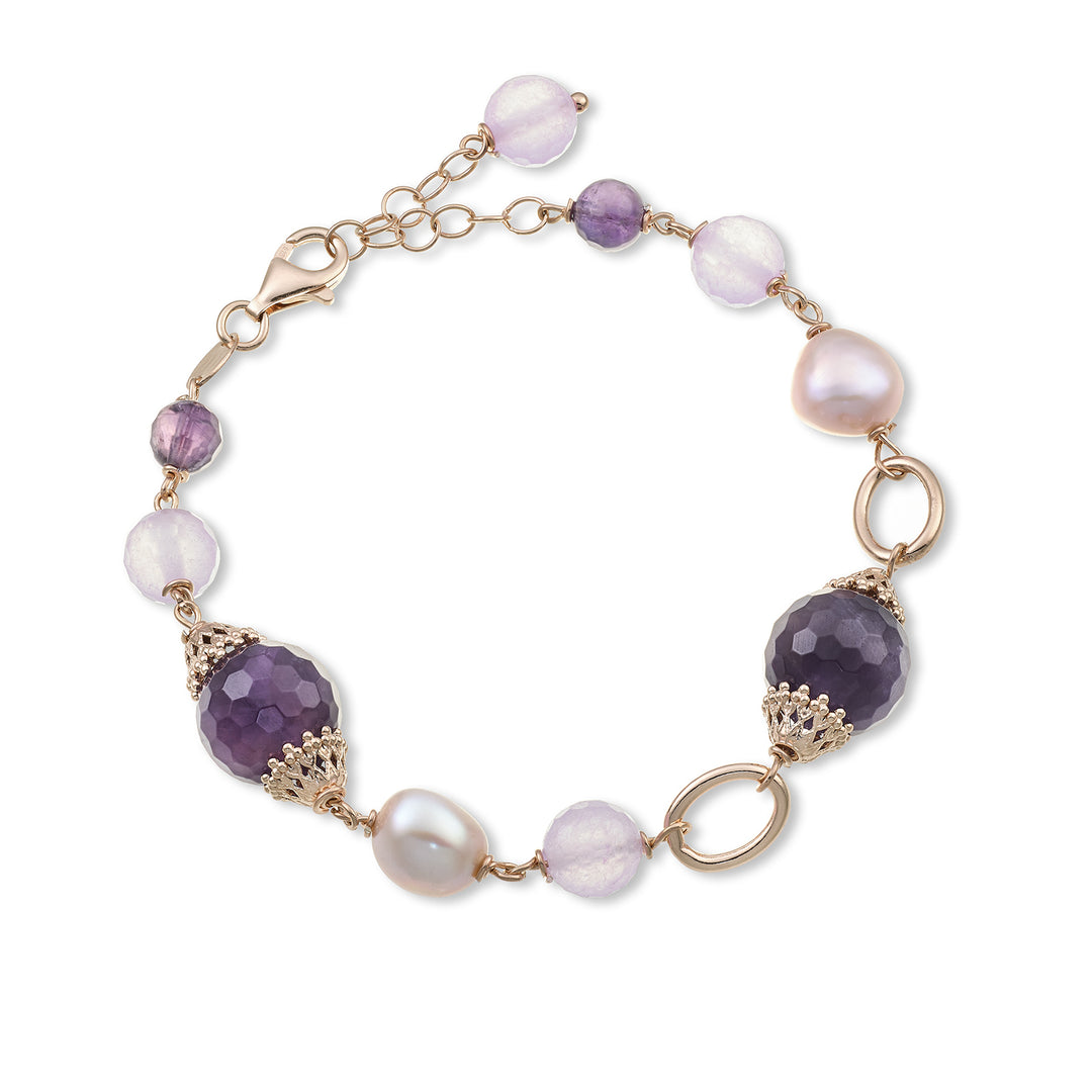 Nihama br ag925 fw bar. mu 9/10 amethyst 12mm lilac jade 8mm NB7473A3FDMU910
