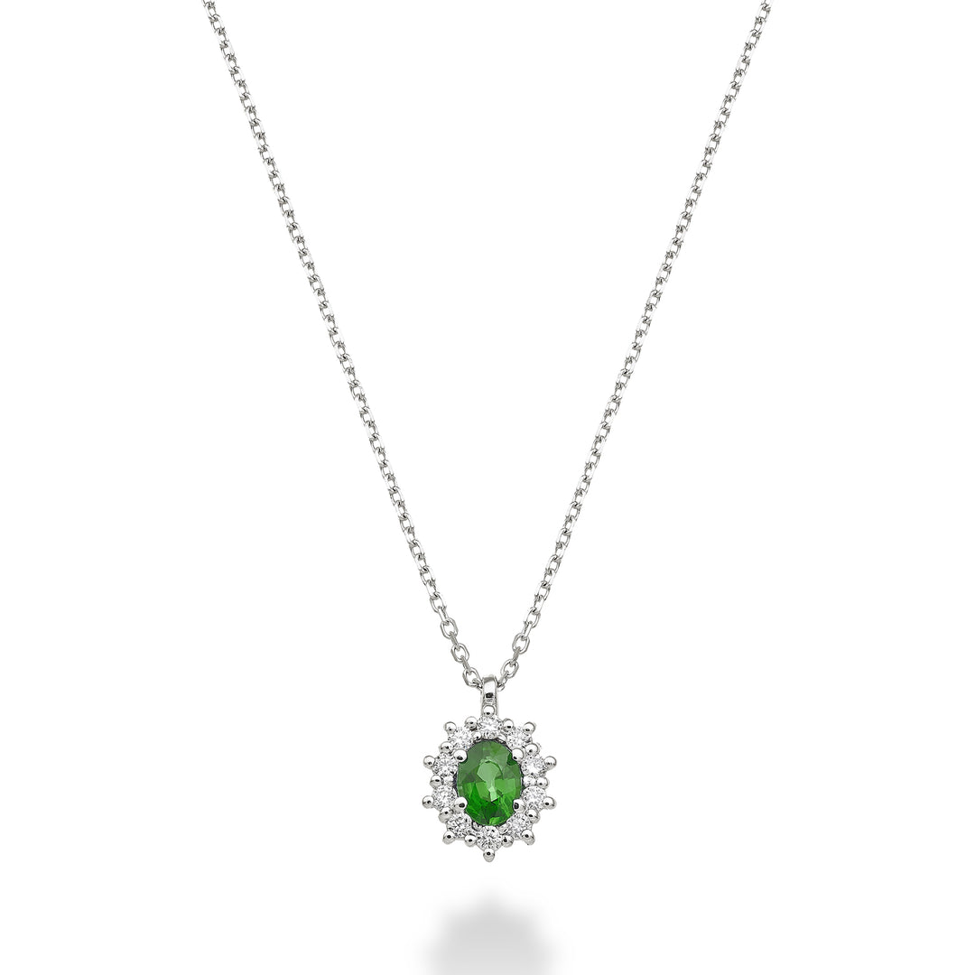 Nihama cl 18k oval emerald 4x3 ct.0.15 diam. ct.0,08 ND5125O4BE