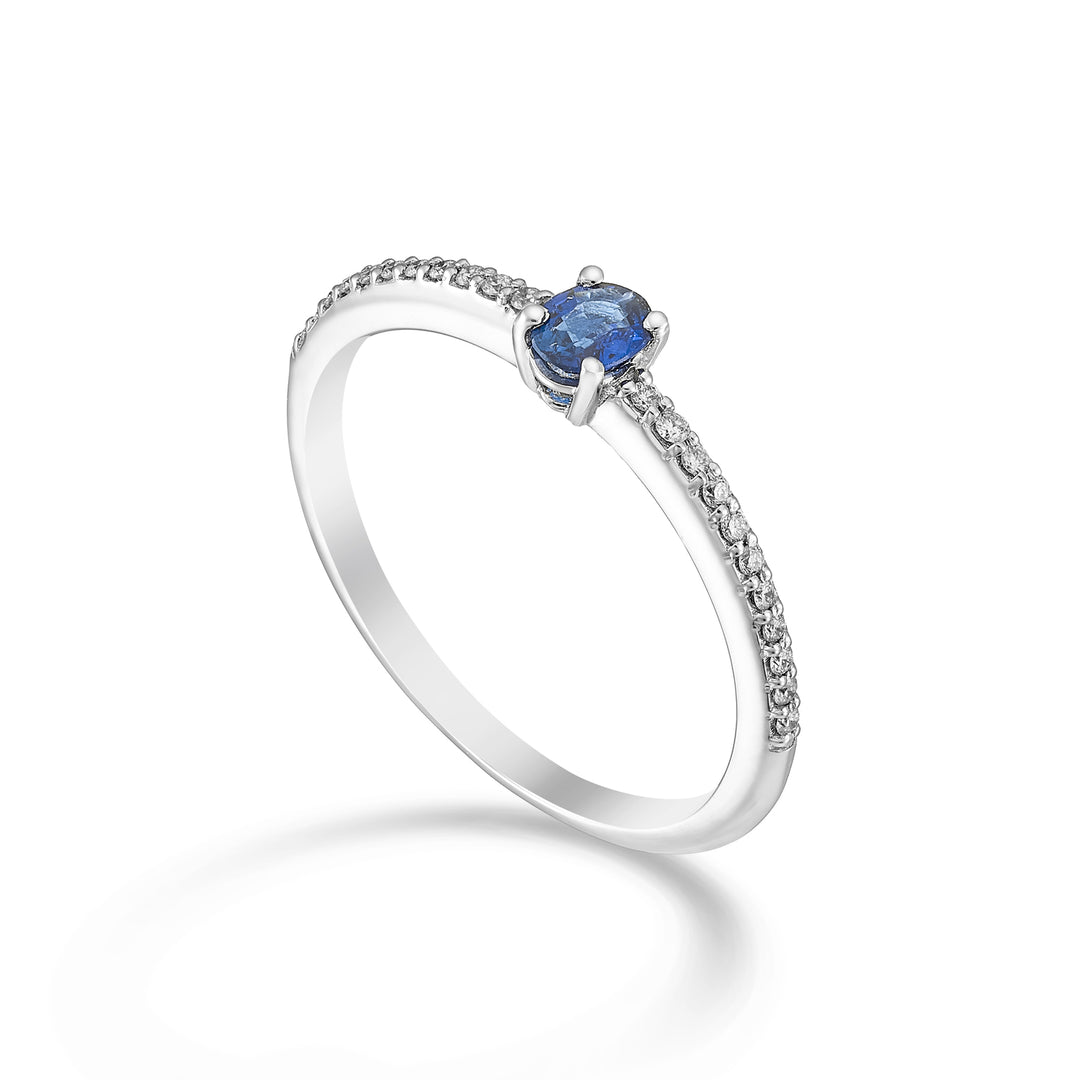 Nihama an 18k oval tanzanite 4x3 ct.0,14 diam. 0.08 ct NA5174O4TZN
