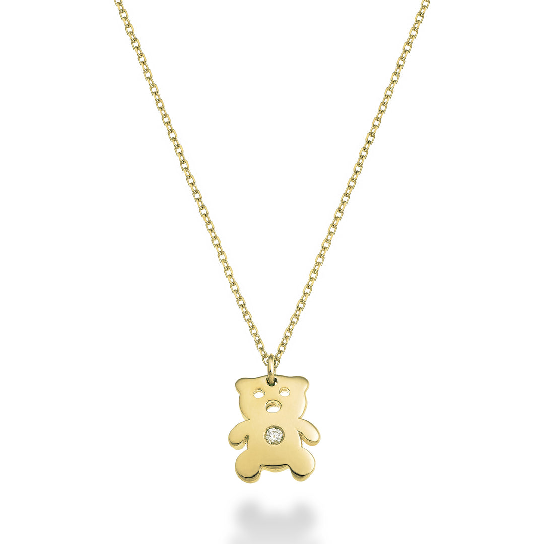 Nihama cl 18k teddy bear 0.01 ct yellow gold ND5130O1BR001