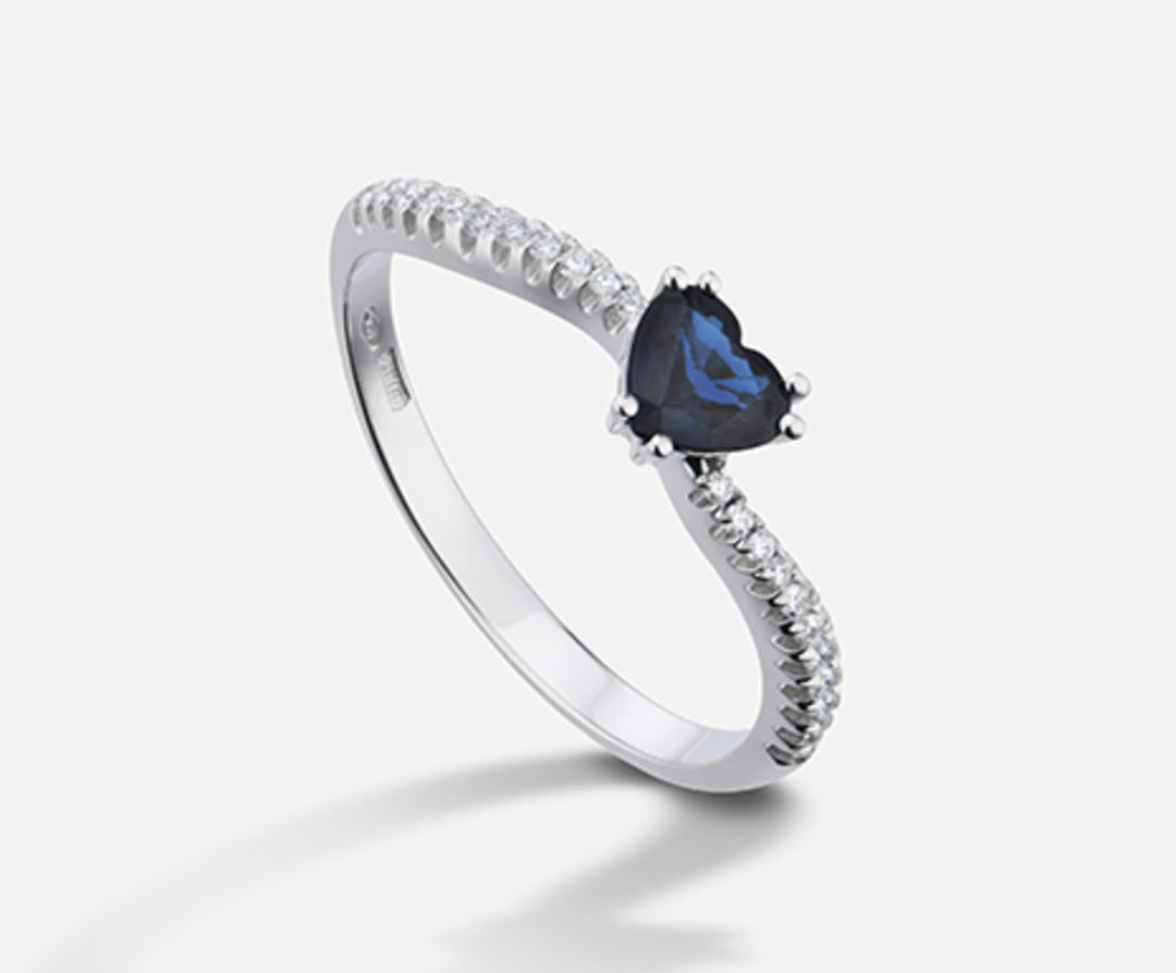 Nihama an 18k sapphire no. heart 5x5 ct.0.43 diam. 0.11 ct NA5106O4ZFN043