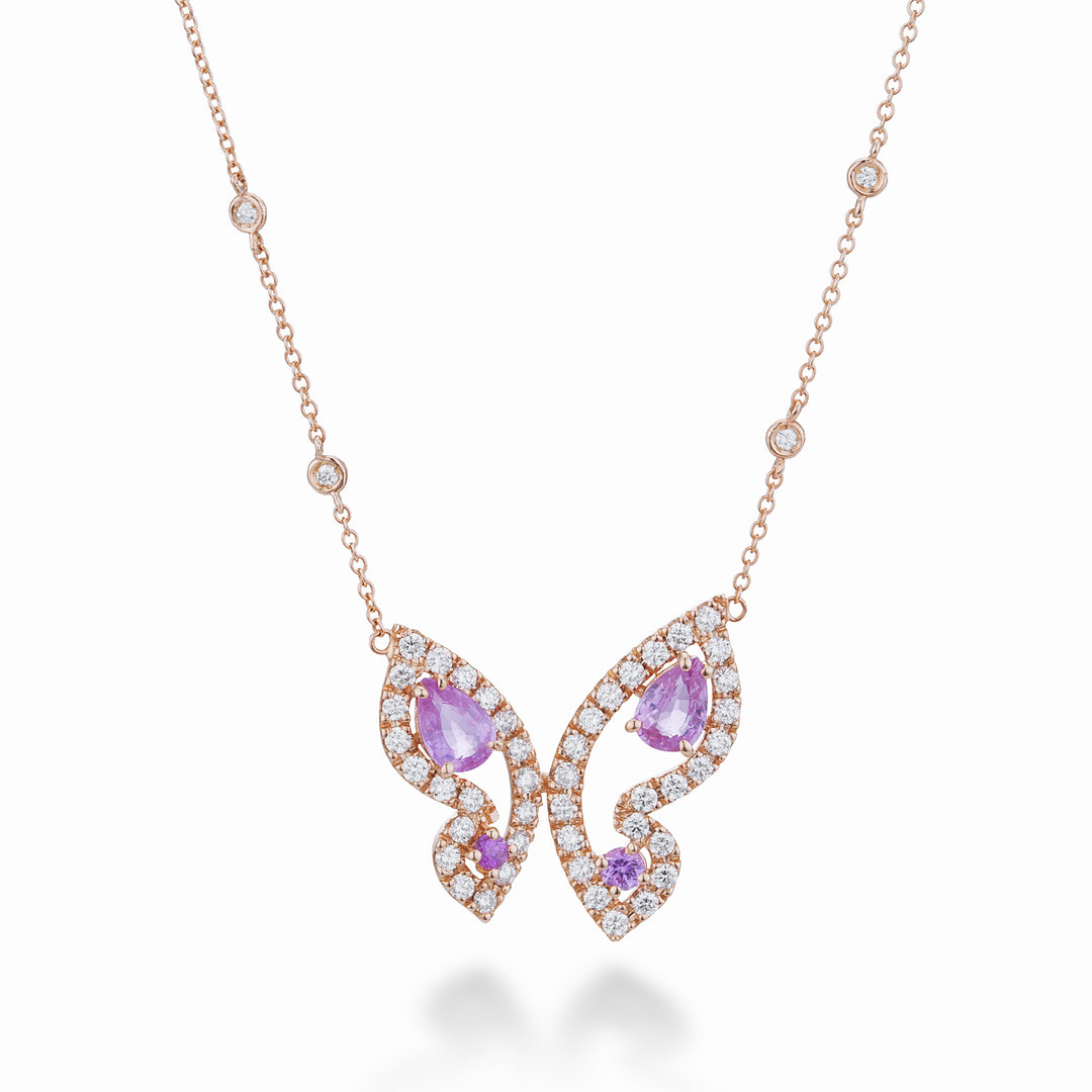 Golay large mariposa choker with pink and diam sapphires GFFA008DZP-24148110006