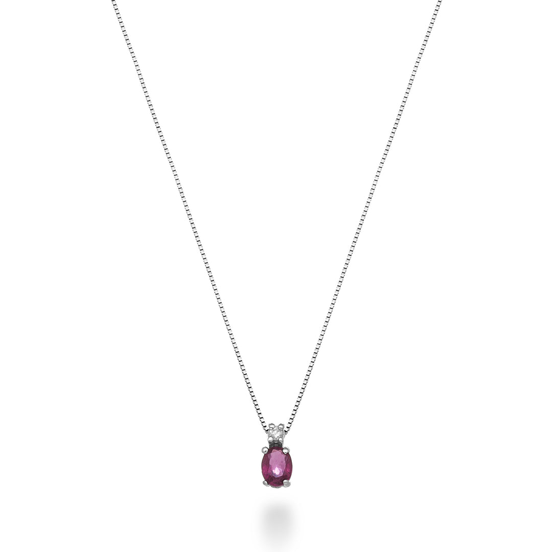 Nihama cl 9k oval ruby ​​5x4 ct.0,40 diam. ct.0,01 ND5181R4RBC
