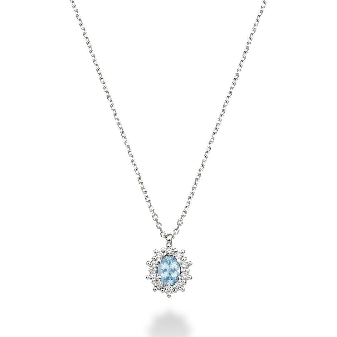 Nihama cl 9k oval aquamarine 4x3 ct.0,14 diam. 0.08 ct ND5125R4AM