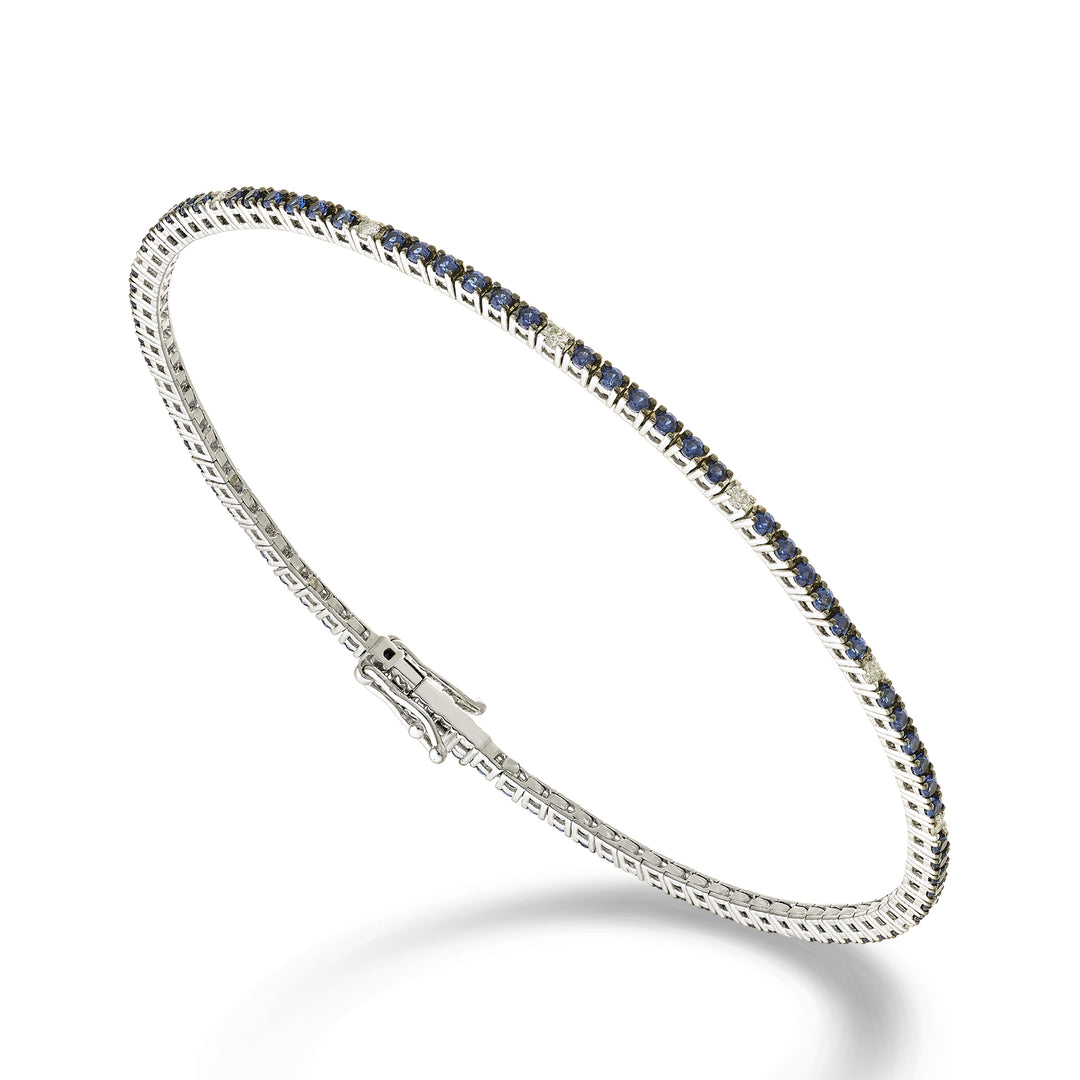 Nihama br tennis 18k sapphires 1.05 ct diamonds 0.13 ct cm.17.2-94 settings NBTF0011ZBRDIO4