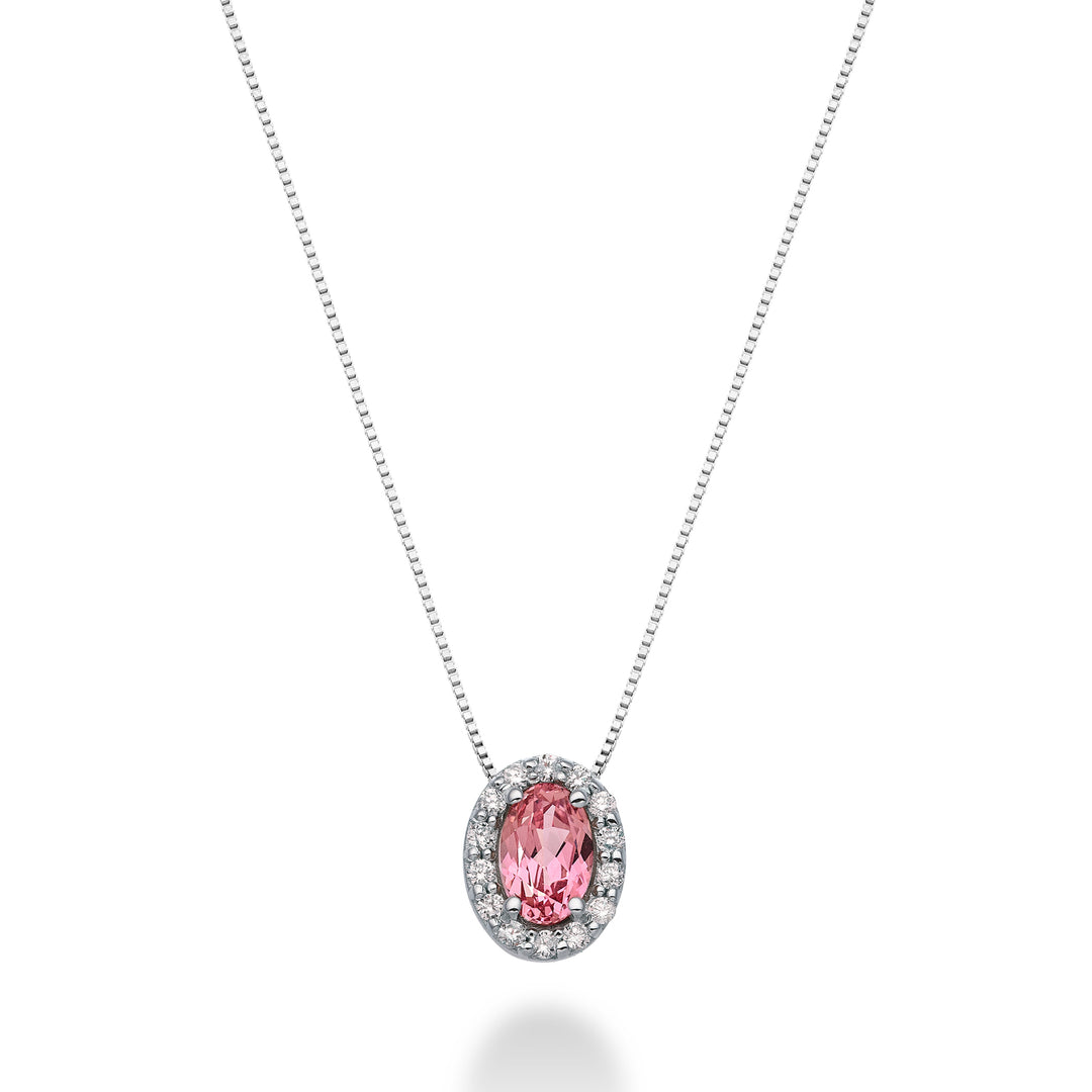 Nihama cl 18k oval pink sapphire 6x4 ct.0.60 dia ct.0.09 ND5059O4ZFRP