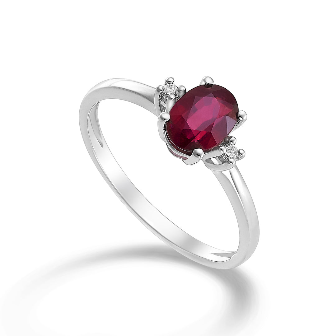Nihama an 9k ruby ​​n. oval 7x5 ct.0.80 diam. 0.03 ct NA5073R4RBN