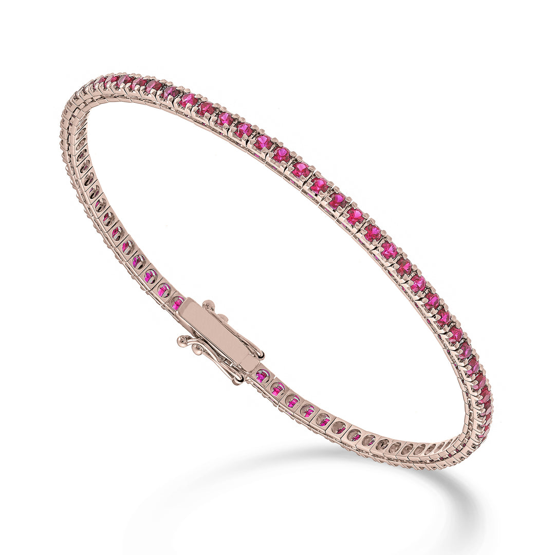 Nihama br tennis 18k rubies ct. 3.20 cm.17.5 rose gold - 71 settings NBTQ250RBRO3