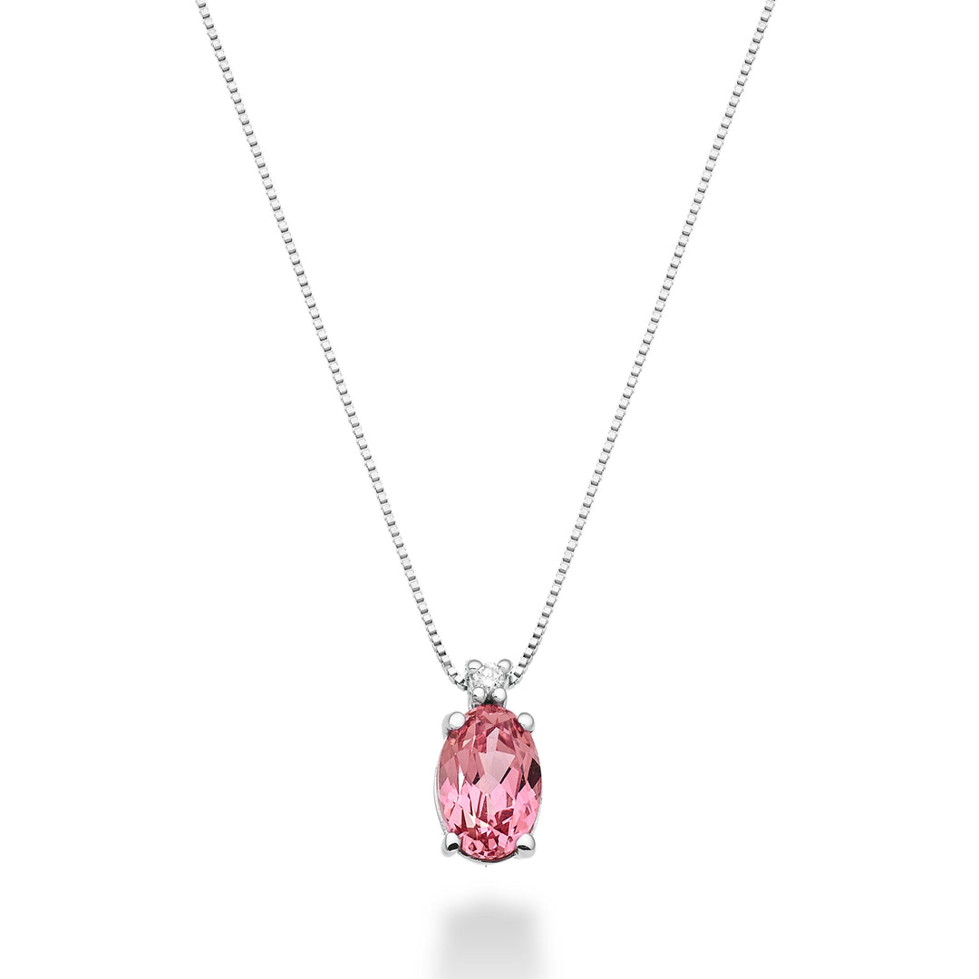 Nihama cl 18k oval pink sapphire 6x4 ct.0.60 diam. ct.0,01 ND5034O4ZFRP