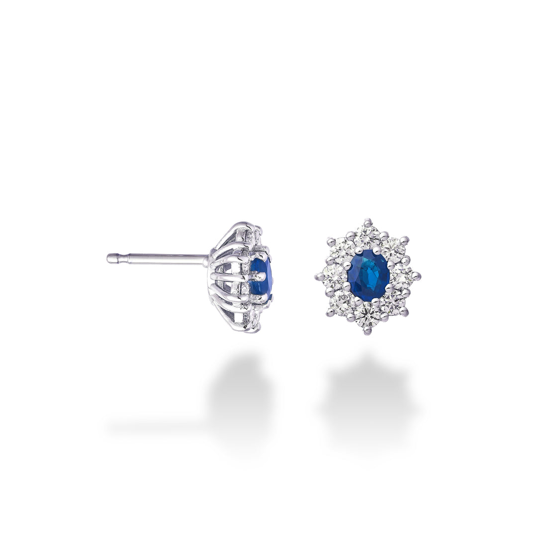 Golay oval sapphire earrings 5x4 and contour of 8 stones OCLC461DZB54-24199110027