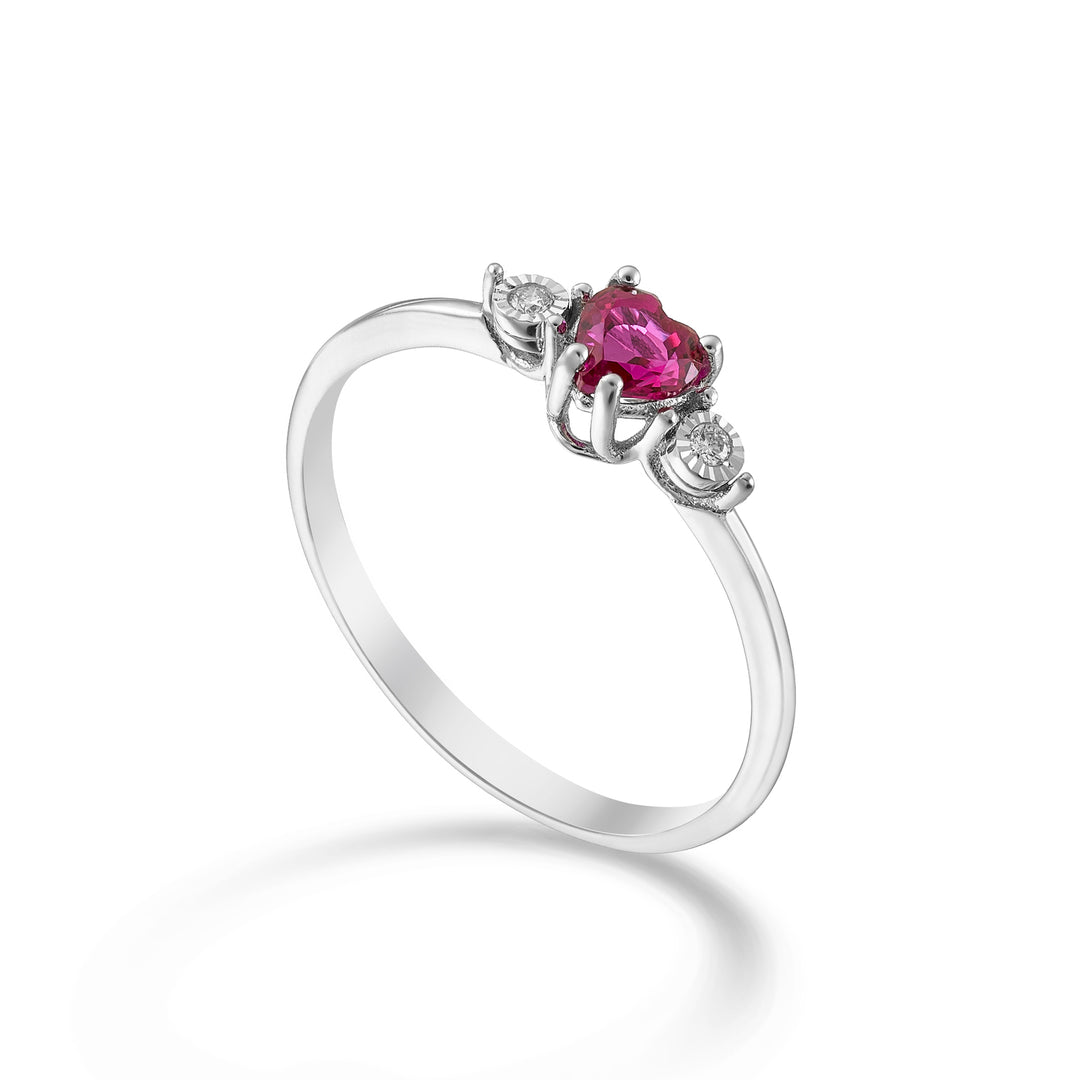 Nihama an 18k ruby heart 4x4 and diamonds NA5202O4RBR