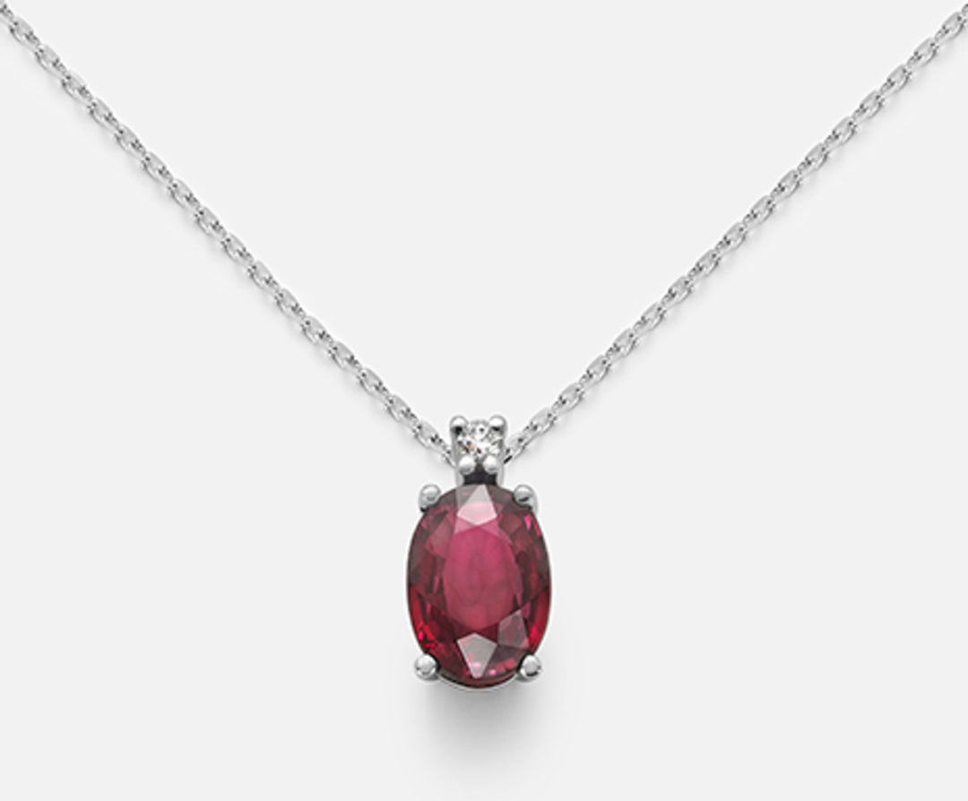 Nihama cl 9k oval ruby ​​7x5 ct.0.90 diam. ct.0,015 ND5035R4RBC