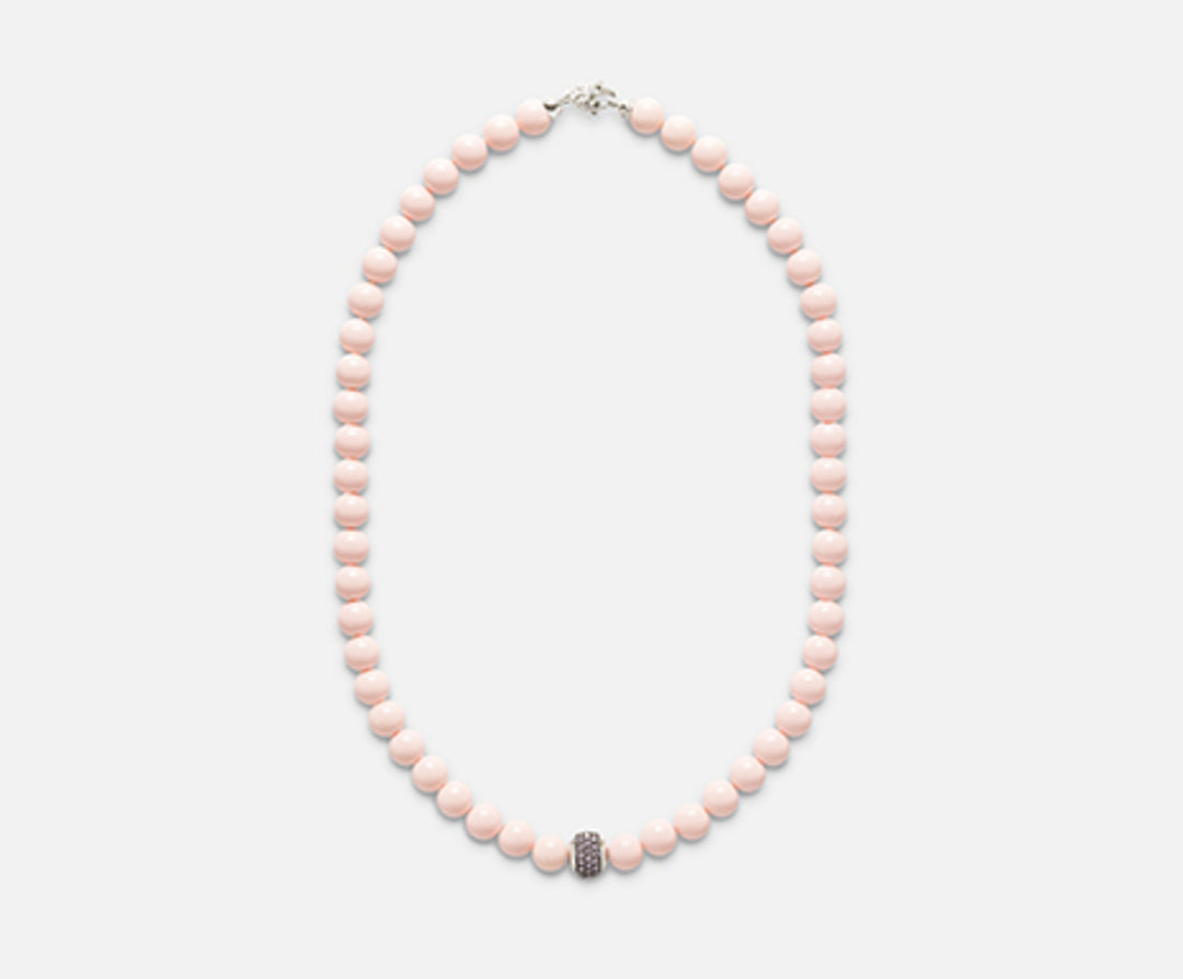 Nihama cl ag925 pink coral agglomerate 8mm 45 cm NC7107A4CORAL