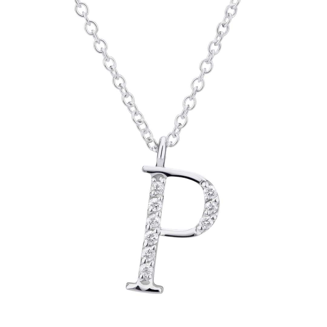 Golay cl 18k letter p big diam. 0.04 ct GDGFPO4 white gold