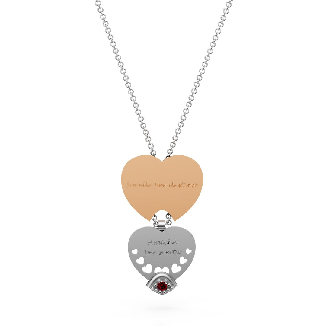 Golay smooth heart pendant necklace pink white drawer GD683RURB