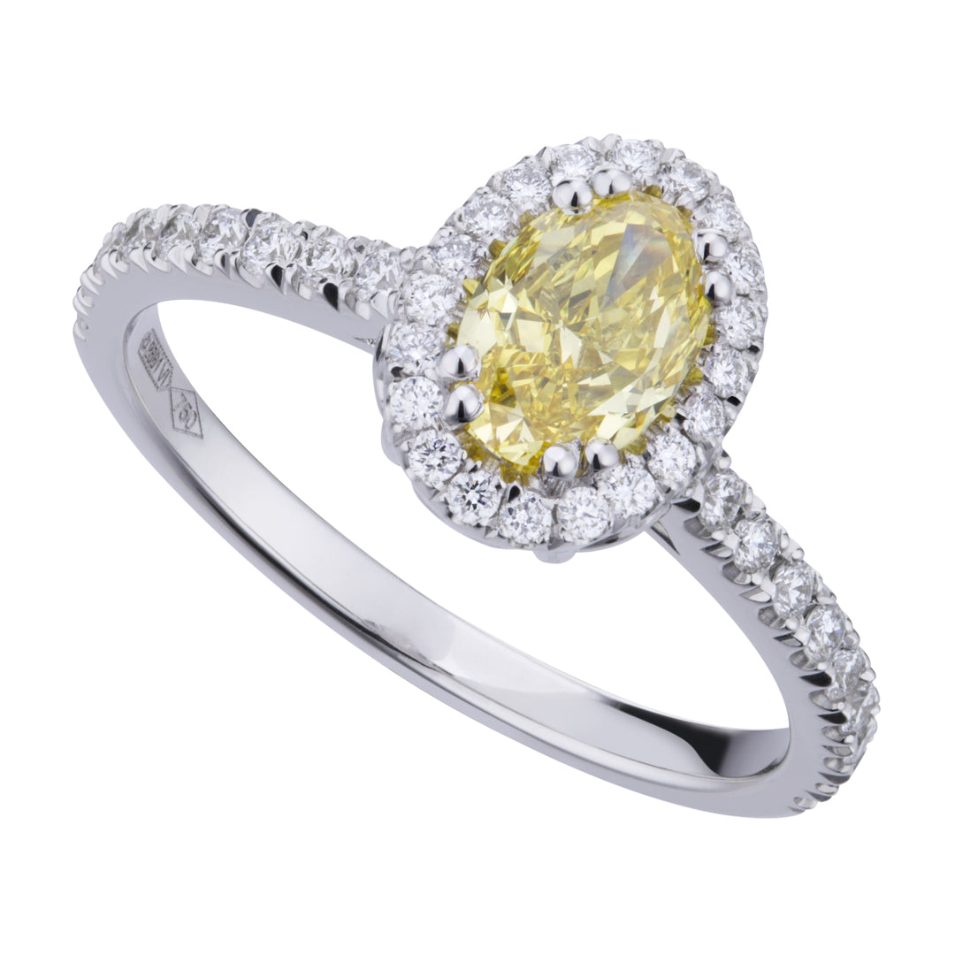 Golay ring fancy yellow cen oval outline diamonds APU392DIFY-20014110109