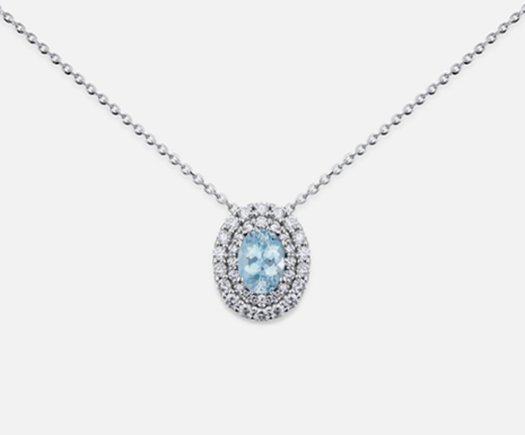 Nihama cl 18k oval aquamarine 6x4 ct.0.30 dia ct.0.33 ND5061O4AM