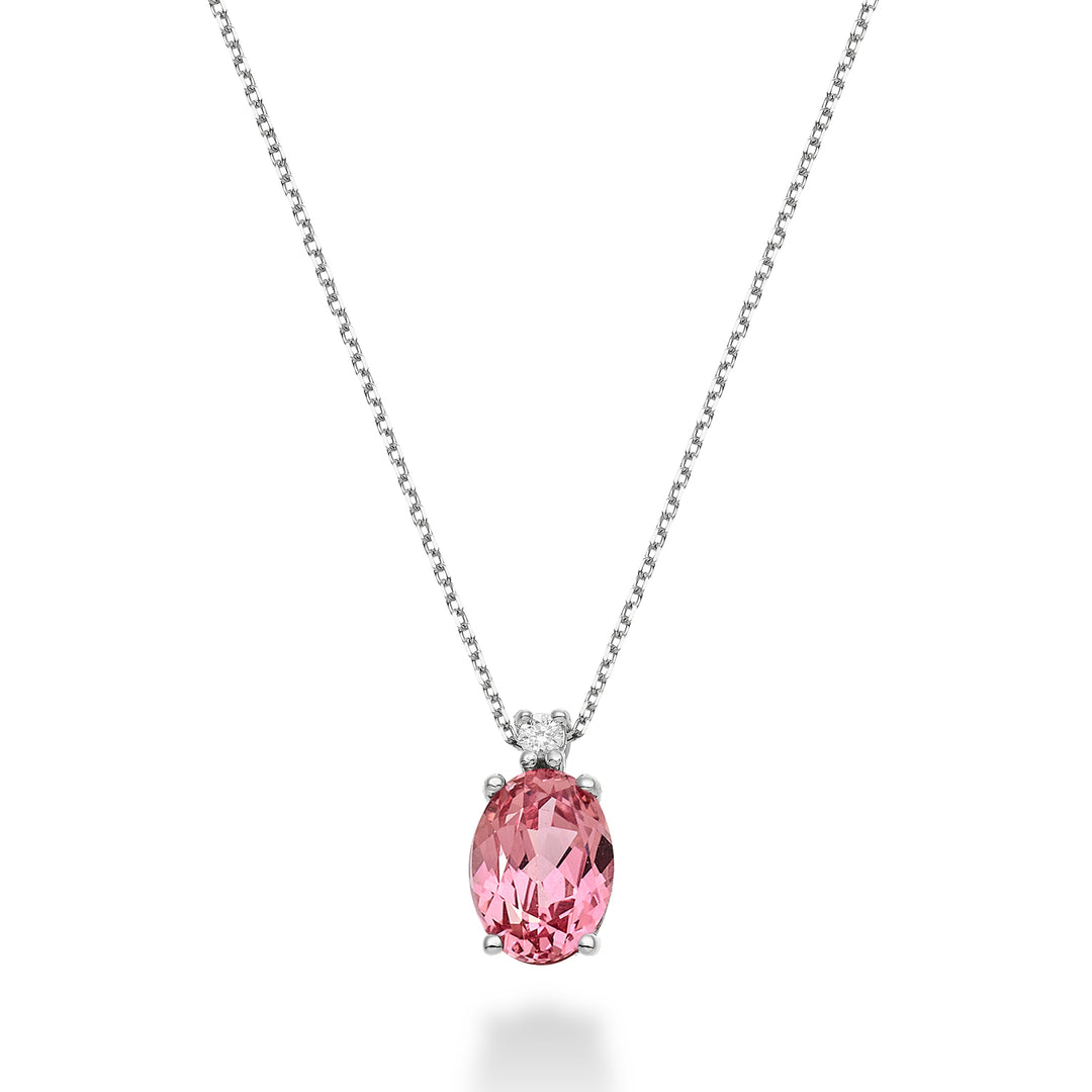 Nihama cl 18k oval pink sapphire 8x6 ct.1.60 diam. ct.0,025 ND5036O4ZFRP