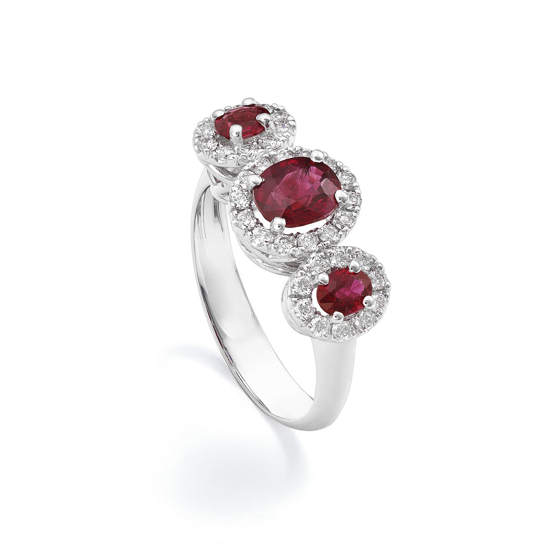 Golay ruby ​​trilogy ring 4x3 cent 6x5 cont. diamonds ACL3123DIRU56-24030110108