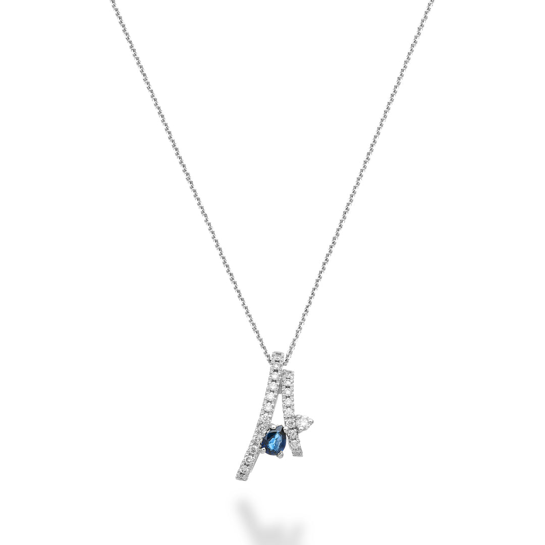 Golay diamond necklace two rows sapphire and diam. bribes GMF826DZBB-26041110069
