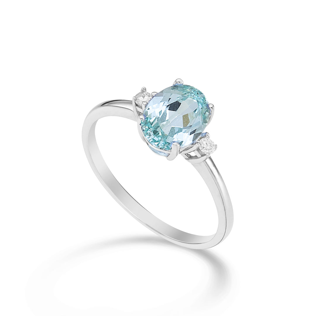 Nihama an 18k oval paraiba tourmaline 8x6 ct.1,60 diam. 0.05 ct NA5074O4PAR