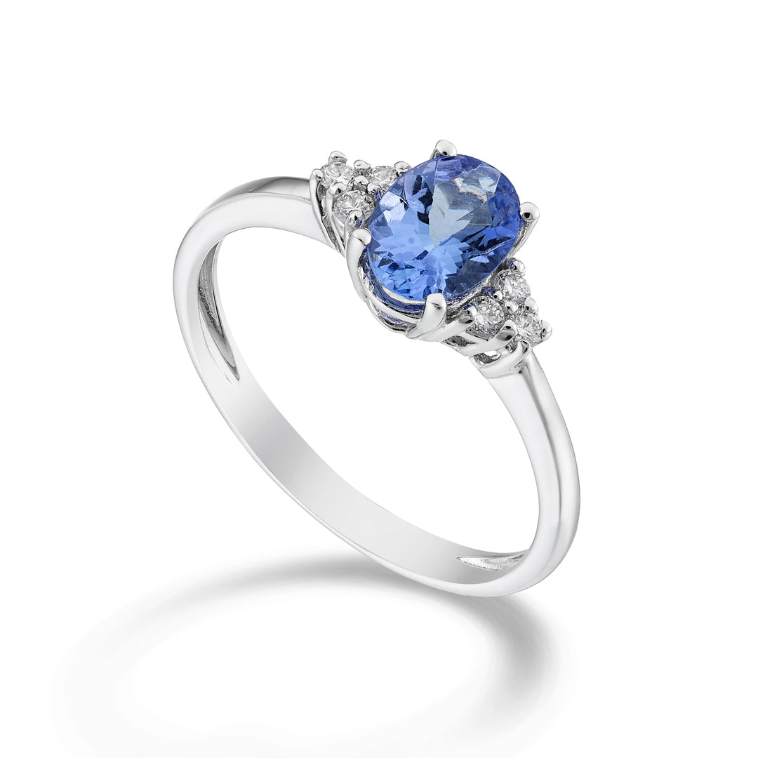 Nihama an 18k tanzanite n. oval 7x5 ct.0.60 dia ct.0.09 NA5112O4TZN