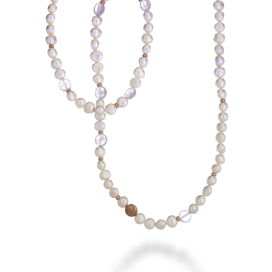 Nihama cl ag925 fw bar 9/10 rose quartz 80 cm NC7124A3QUARZOROSA