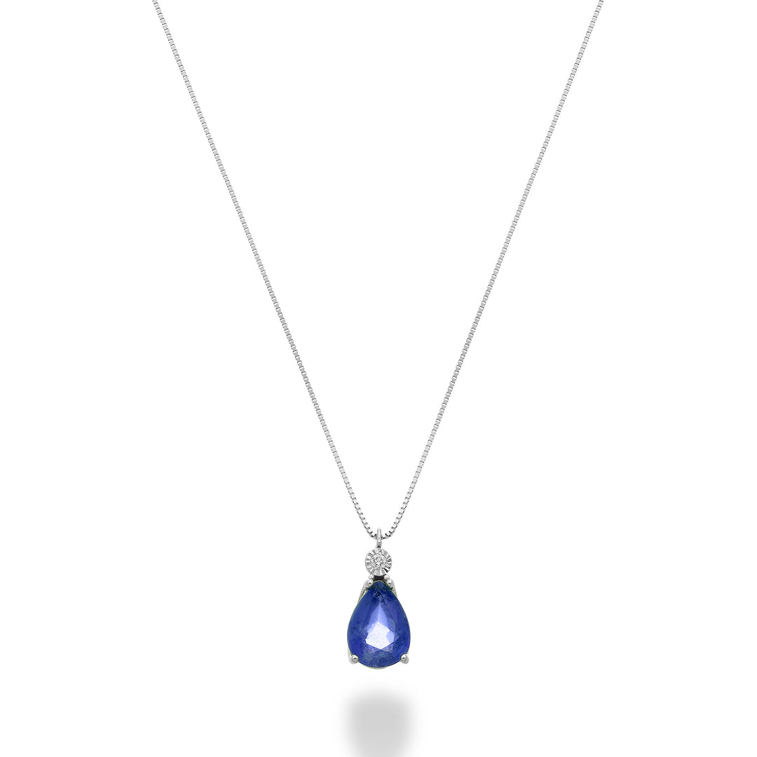 Nihama cl 18k sapphire drop 7x5 with diamond ND5194O4ZFD